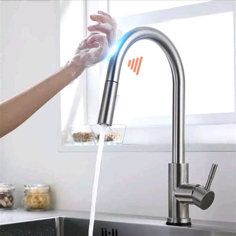 Jual Kran Sink Tarik Sensor Touch Panas Dingin Stainles Model Toto