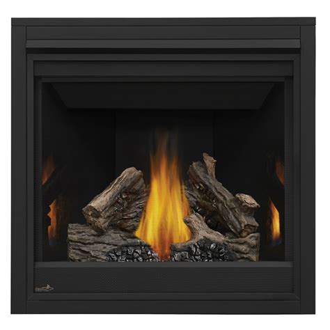 Shop Continental 35 In Direct Vent Black Natural Gas Fireplace At