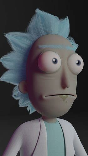 rick and morty rick sanchez character 3d model animated rigged cgtrader