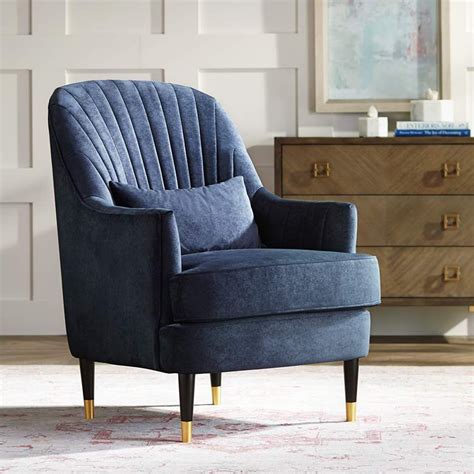 Showing relevant, targeted ads on and off etsy. Austen Navy Velvet Tufted Armchair with Pillow - #78R36 ...