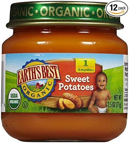 Gerber produces the best baby food for stage 1. Earth's Best Organic Stage 1 Baby Food, Sweet Potatoes, 2 ...