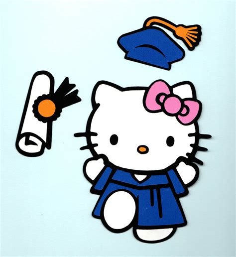 Corte Troquelado De Graduado Hello Kitty 45 De Alto 3 Piezas