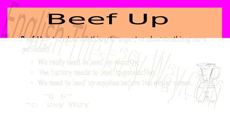 Beef Up English Idioms English The Easy Way