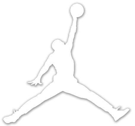 Air Jordan Nike Jumpman Logo Vinyl Sticker Decal White 4 Inch Sticker