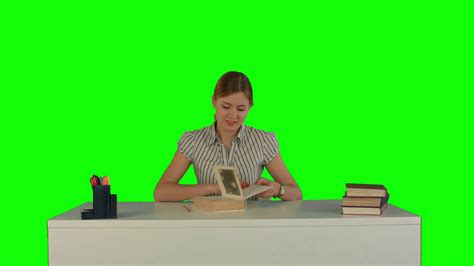 Student Reading Book On Green Screen Stock Footage Sbv Storyblocks