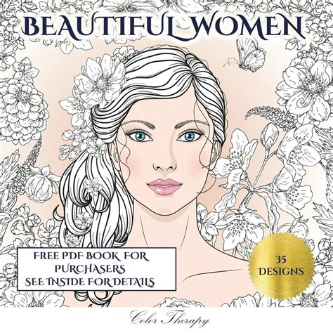 Color Therapy Color Therapy Beautiful Women An Adult Coloring Colouring Book With 35