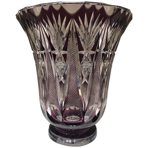 Antique Heavy Abp Cut Crystal Pinwheel Vase 12 High And 6 Wide Opening Cut Crystal Vase