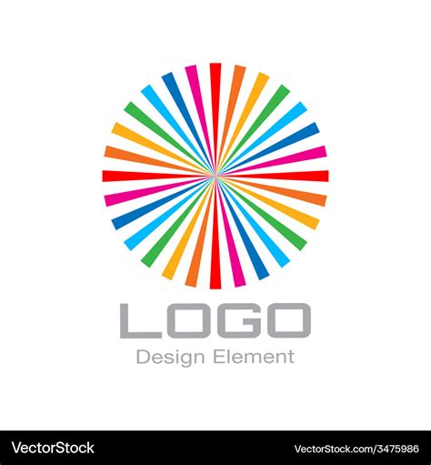 Colorful Bright Rainbow Circle Logo Royalty Free Vector