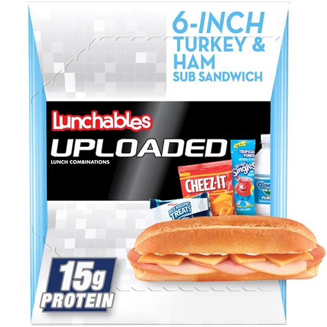 lunchables uploaded with turkey and ham sub sandwich 15 5 oz box