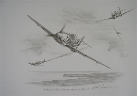 nicks aviation art jg2 richthofen in the battle of britain original pencil drawing by
