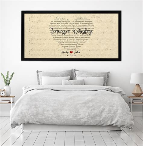 Song Lyric Canvas Heart Personalized T Anniversary T Etsy