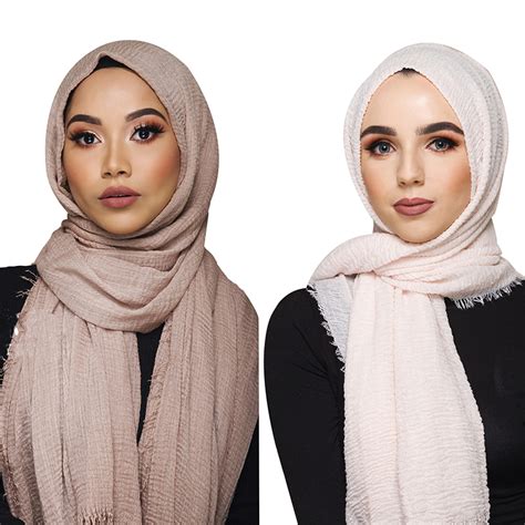 Wholesale Price 90180cm Women Muslim Crinkle Hijab Scarf Femme