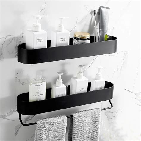 Bathroom Shelf Matt Black Semis Online