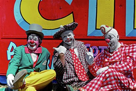 1970s Three Circus Clowns In Colorful Photograph By Vintage Images Pixels