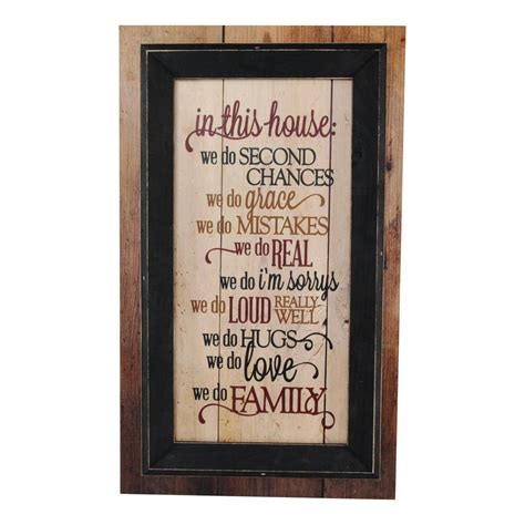 In This House We Do Second Chances Farmhouse Style Wood Wall Decor Sign