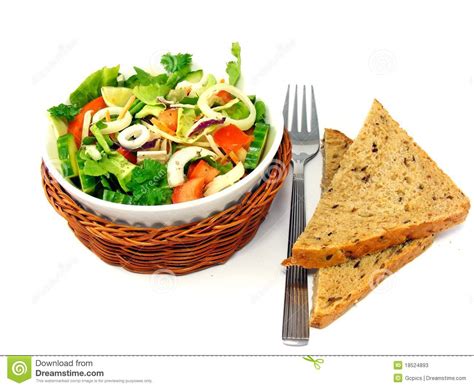 Mixed Salad With Bread Stock Image Image Of Food Dinner 18524893
