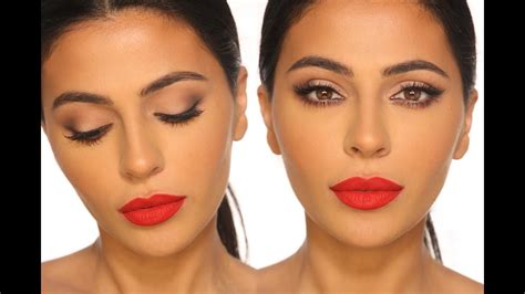 Eye Makeup With Red Lips Tutorial