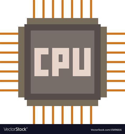 Cpu Icon Cartoon Style Royalty Free Vector Image