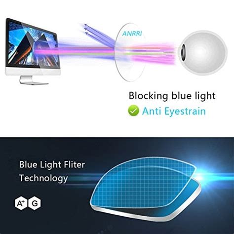 Anrri Blue Light Blocking Computer Glasses For Uv Protection Anti Eyestrain Anti Glare