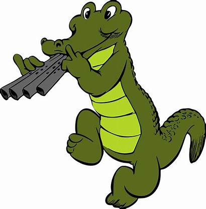 Crocodile Clipart Alligator Swimming Clip Musical Colour