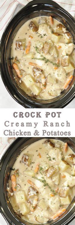 Remove lid and shred chicken and stirring in the cream cheese. Crock Pot Creamy Ranch Chicken and Potatoes | Wishes and ...