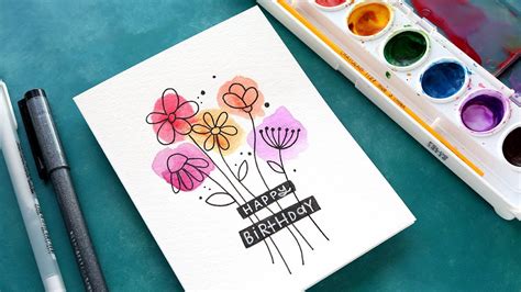 Easy Diy Watercolor Card Budget Friendly Paints Youtube