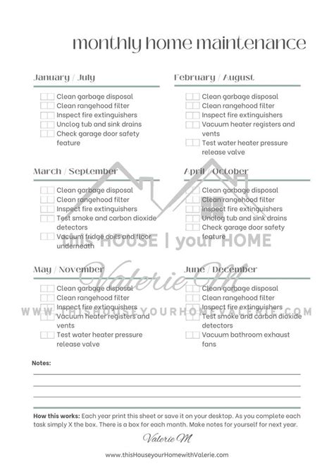 Annual Home Maintenance Checklist Pdf Digital Download Etsy Canada