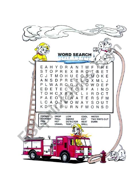 Fire Safety Word Search Printables Printable Word Searches