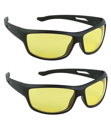 night vsion driving sunglasses around glasses with anti reflective coating yellow set of 2