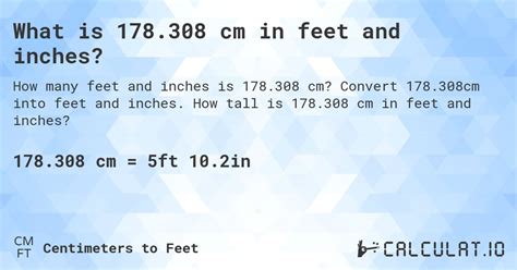178308 Cm In Feet And Inches Convert