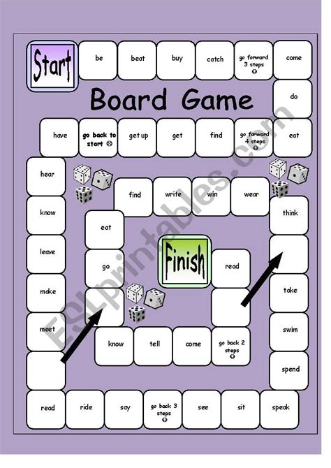 A Board Game Irregular Verbs Esl Worksheet By Blackssheep