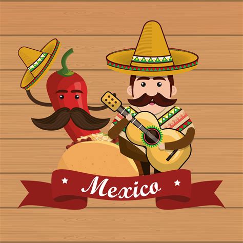 Mexican Man Character With Culture Icons 660490 Vector Art At Vecteezy