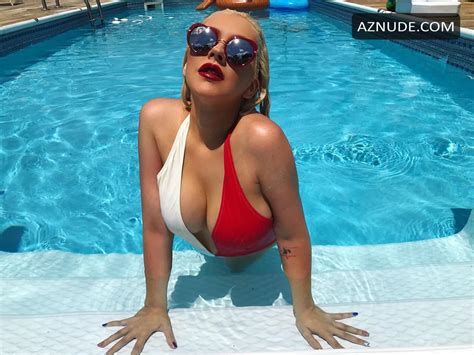 Christina Aguilera Sexy Poses In The Pool Aznude