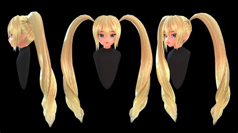 D Model Pbr Anime Hair Low Poly Game Ready Vr Ar Low Poly Cgtrader My