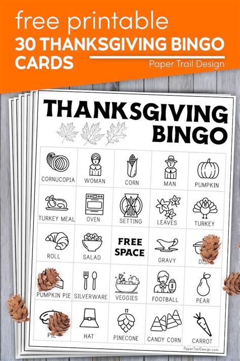 Free Printable Thanksgiving Bingo Cards Paper Trail Design Artofit