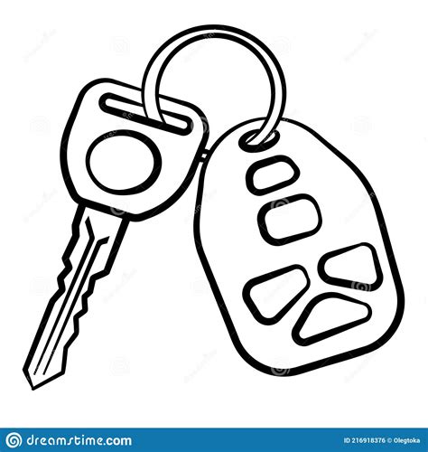 Car Keys Stock Vector Illustration Of Chain Drawing 216918376