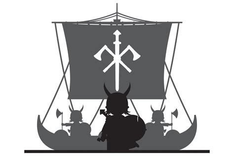 Viking Longship In Silhouette Pre Designed Photoshop Graphics