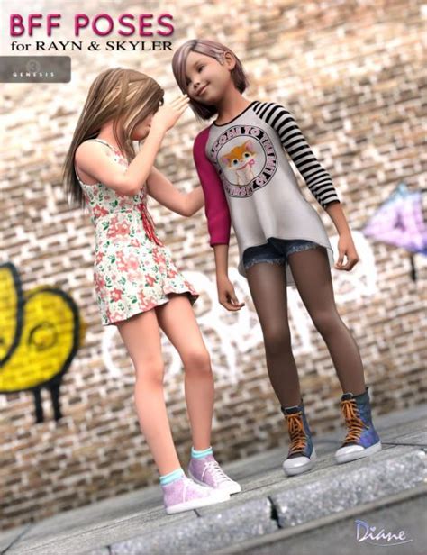 Bff Poses For Rayn And Skyler Genesis Female S D Models For Daz Studio And Poser