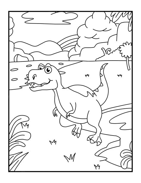 Coloriages De Dinosaures Pour Les Enfants Vecteur Premium