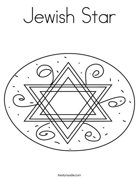 Jewish Star Coloring Page Twisty Noodle