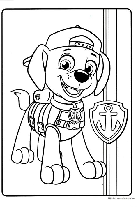Paw Patrol Zumas Badge Coloring Page Free Printable Pages Sketch