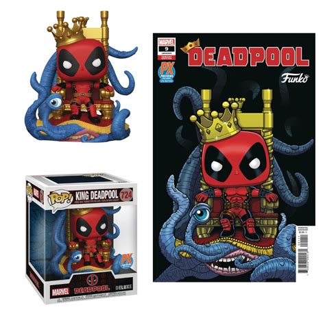 Funko Pop Deluxe Marvel Heroes King Deadpool On Throne Px Exclusive
