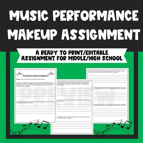 Music Performance Makeup Assignment Made By Teachers