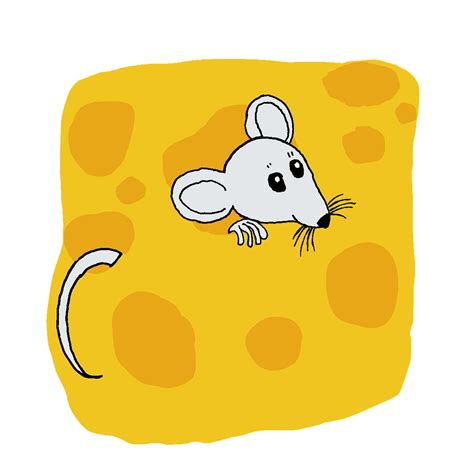 Mouse Eating Cheese Clipart