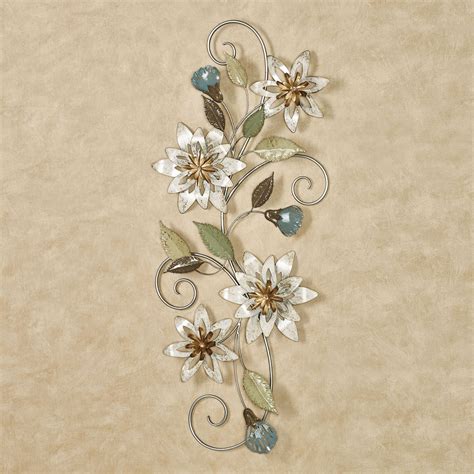 Serene Blooms Flower Vine Metal Wall Art