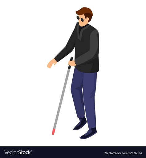 Blind Man Icon Isometric Style Royalty Free Vector Image