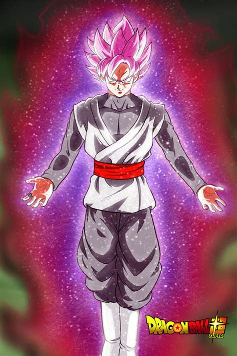 ©dragon ball/akira toriyama/toei animation imagen original: Dragon Ball Super Poster Goku Black Rose Glowing 12in x ...