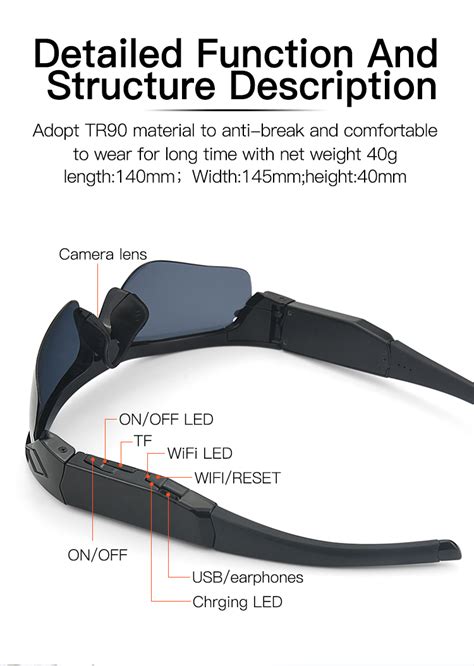 1080p Smart Live Streaming Wifi Camera Wearable Glassesmini Camcorders