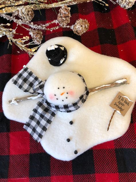 Melted Snowman Ornament, Christmas Ornament, Snowman Ornament, by CeilsLittleShop on Etsy ...