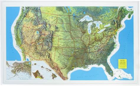 topographic map of us map of the usa with state names